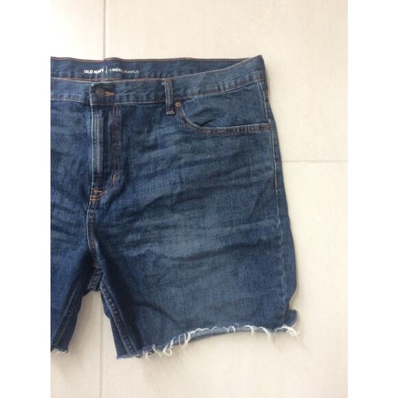 Old Navy Denim Jean Shorts Loose Ample Cut Off Frayed - Picture 3 of 8